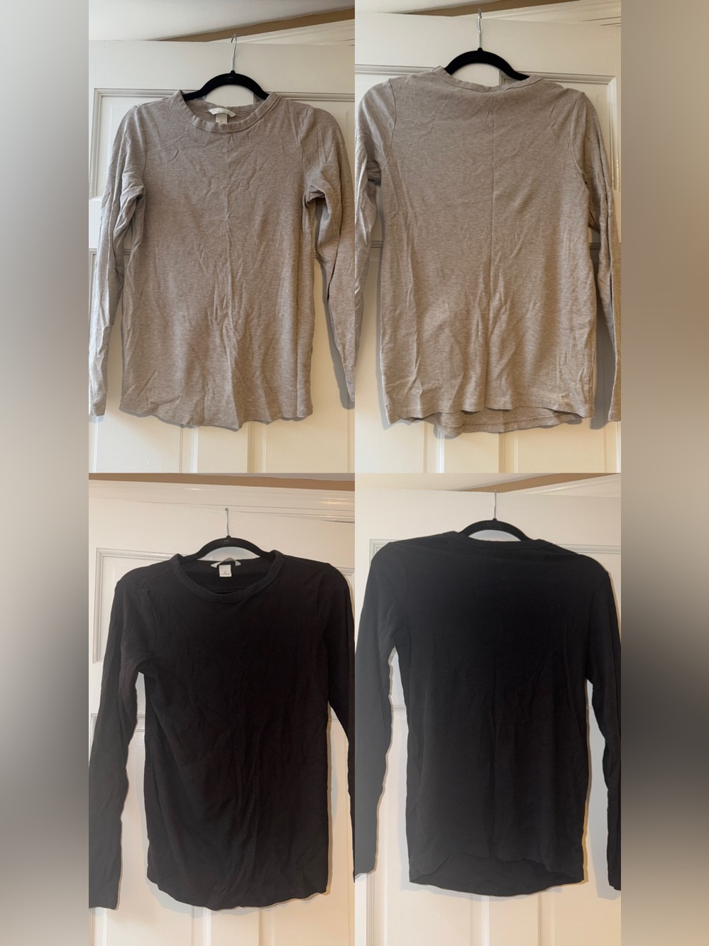 H&M Long Sleeve Tees - Black and Beige (Set of 2)